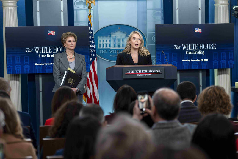 McMahon and Leavitt Press Briefing at the White House