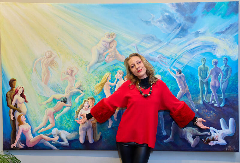 Ausstellung "People"  von Caroline Schell in der Galerie Esther bei der Fuchs Villa Wien