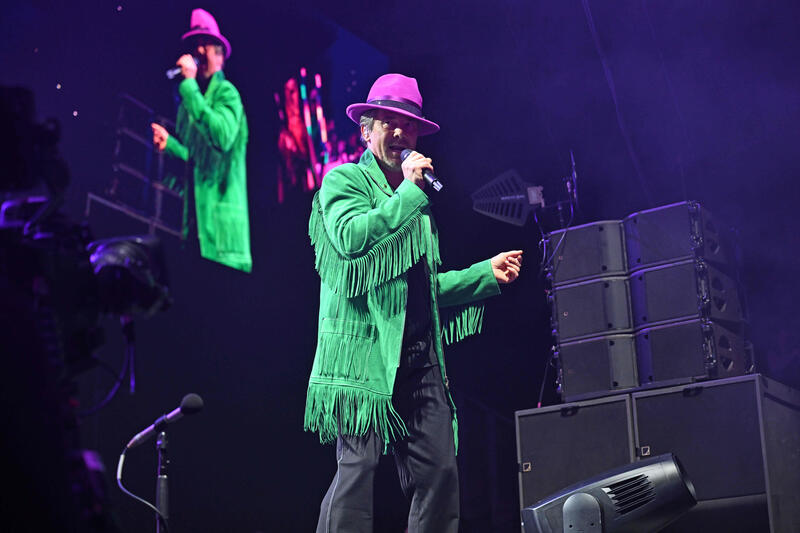 Jamiroquai performing at O2 Arena in London