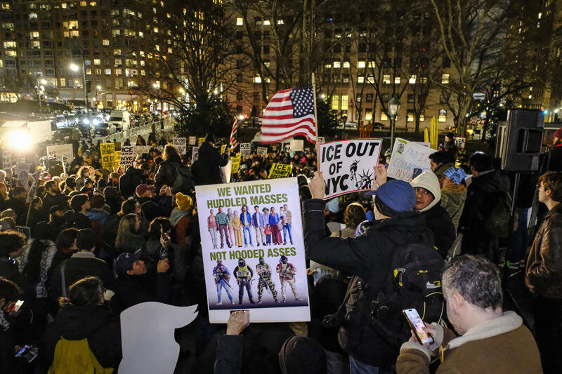Anti-ICE Protestors Rally in Foley Square