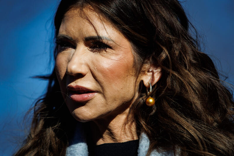 Kristi Noem Meets Reporters at the White House