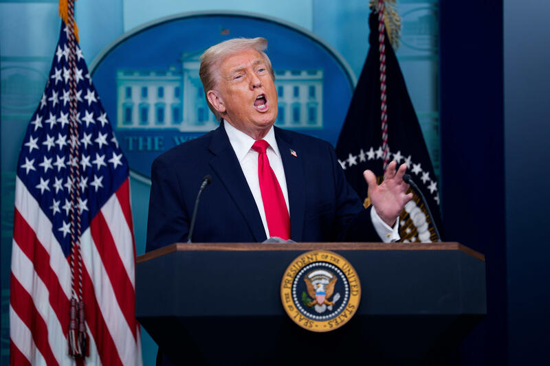 Trump Joins White House Briefing