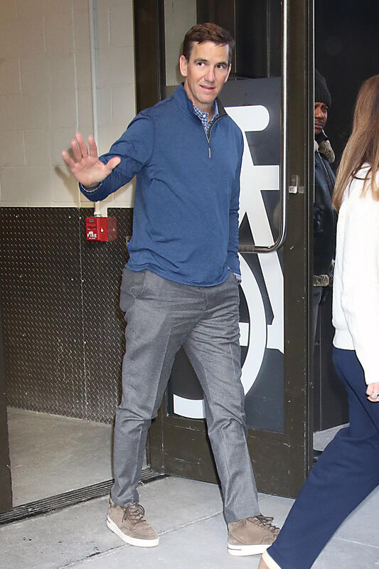 Eli Manning seen exiting ABC Studios