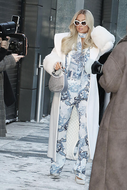 Paris Hilton seen at Live with Kelly & Mark