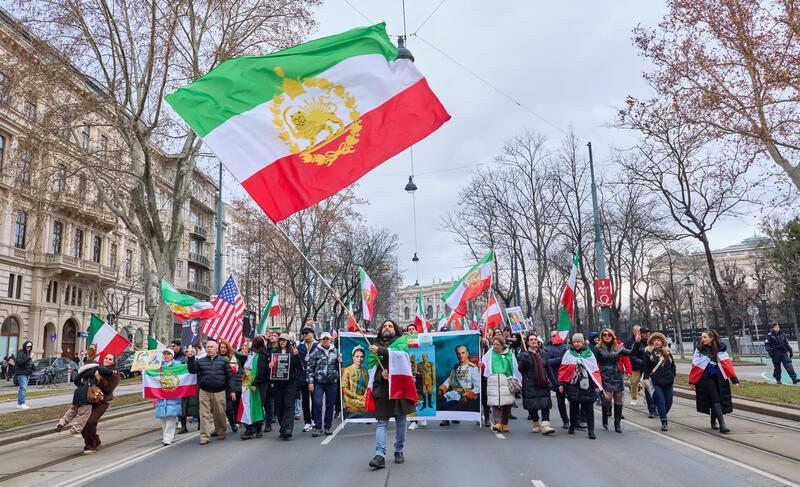 Solidaritätsdemo für "Freiheit im Iran" - Ringstrasse Wien