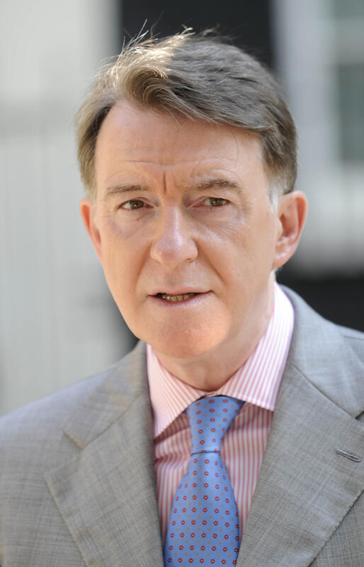 PETER MANDELSON Attends a meeting outside Downing Street with customers of The Car Scrapage Scheme