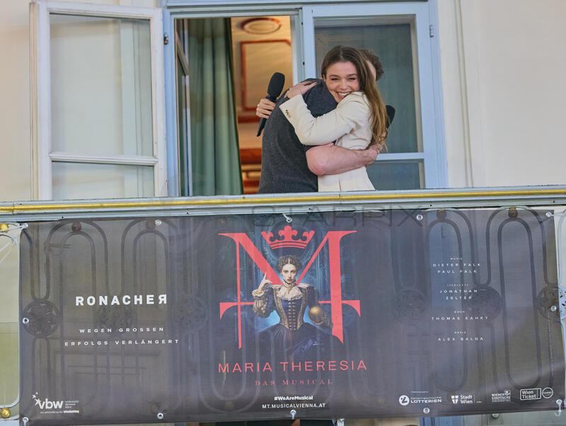Copyright: Starpix / A. Tuma, 13.03.2026 Wien ,     Nienke LATTEN, Florian MINNEROP,     Highlights  aus " Maria Theresia - Das Musical " am Balkon des Casino Wien Kärntnerstrasse