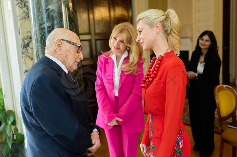 Copyright: Starpix / Alexander Tuma,  18.03.2026 Wien, Theodor KANITZER, Donka ANGATSCHEVA,  Silvia SCHNEIDER,  Empfang in der polnischen Botschaft zum "Frederic Chopin Galakonzert" im Wiener Musikverein