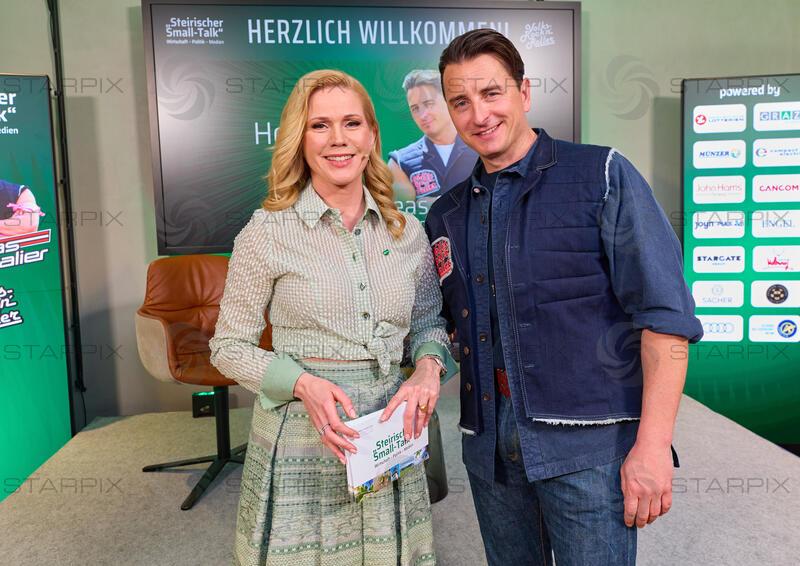 Copyright: Starpix / A. Tuma, 25.03.2026 Wien ,  Johanna SETZER,  Andreas GABALIER, Portrait, " Steirischer Small-Talk " im Audi House of Progress in Wien