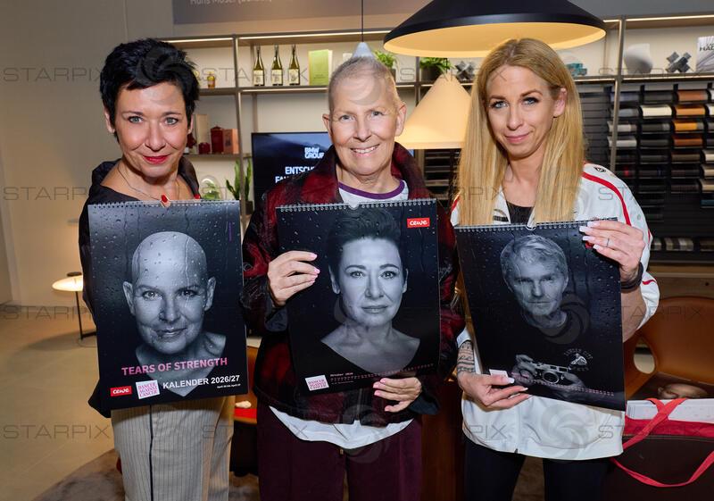 Copyright: Starpix / A. Tuma, 25.03.2026 Wien ,   Andrea HÄNDLER, Andrea KDOLSKY, Yvonne RUEFF,  Thema  „Tears of Strength: Hinter jeder Träne steckt Mut“ - Dancer against Cancer  Kalenderpräsentation 