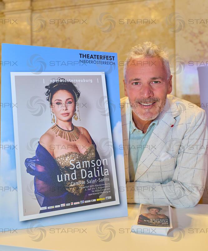 Copyright: Starpix / A. Tuma, 04.05.2026 Wien , Peter EDELMANN ,  ( Samson und Dalila - Oper Klosterneuburg),  Programmpräsentation Theaterfest Niederösterreich 2026 im Palais NÖ Wien