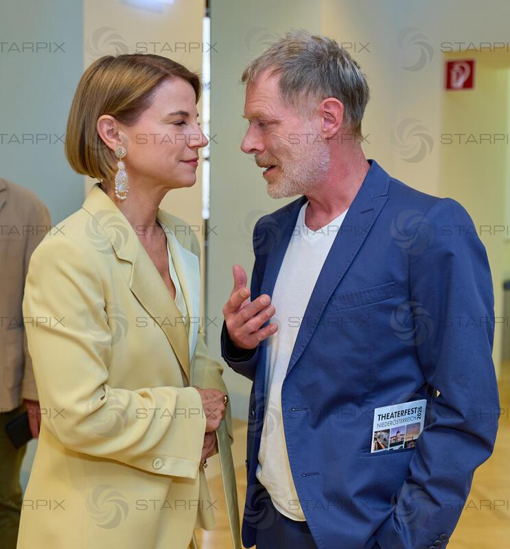 Copyright: Starpix / A. Tuma, 04.05.2026 Wien ,  Kristina SPRENGER, Andreas LUST, Programmpräsentation Theaterfest Niederöstterreich 2026 im Palais NÖ Wien