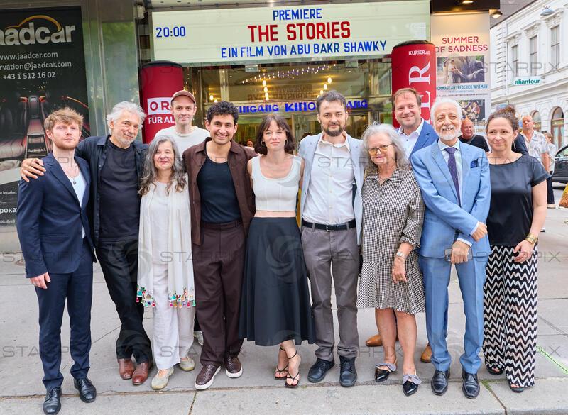 Copyright: Starpix / A. Tuma, 07.07.2026 Wien , Jack HOFER,  Maria HOFSTÄTTER, Amir EL-MASRY, Valerie PACHNER, Abu Bakr SHAWKY (Regisseur) ,   Elisabeth SHAWKY- ARNEITZ, Valerie PACHNER,    ALexander GLEHR, Kinopremiere von " The Stories" im Gartenbaukino Wien