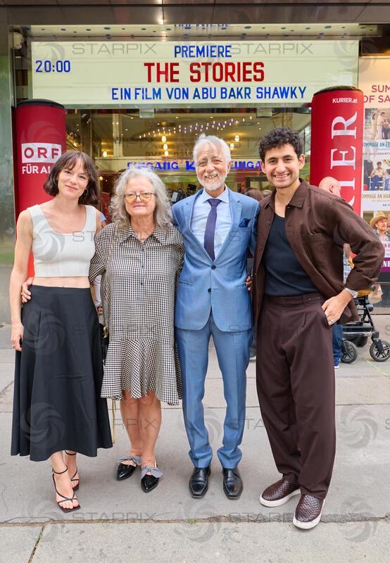 Copyright: Starpix / A. Tuma, 07.07.2026 Wien ,   Amir EL-MASRY, Ahmed SHAWKY, Elisabeth SHAWKY- ARNEITZ, Valerie PACHNER,    Kinopremiere von " The Stories" im Gartenbaukino Wien