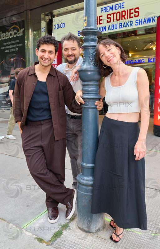 Copyright: Starpix / A. Tuma, 07.07.2026 Wien ,  Amir EL-MASRY, Valerie PACHNER, Abu Bakr SHAWKY (Regisseur) ,  Kinopremiere von " The Stories" im Gartenbaukino Wien