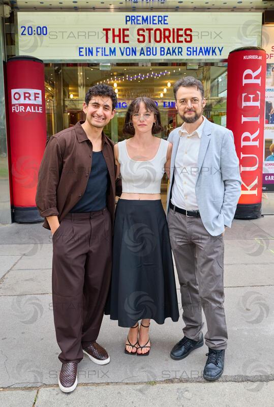 Copyright: Starpix / A. Tuma, 07.07.2026 Wien ,  Amir EL-MASRY, Valerie PACHNER, Abu Bakr SHAWKY (Regisseur) ,  Kinopremiere von " The Stories" im Gartenbaukino Wien