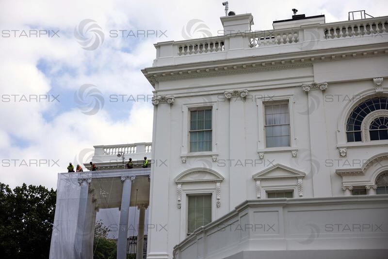 White House Scaffolding covered