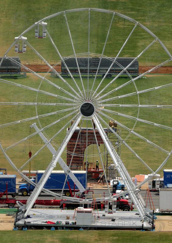Aerial view of the tear-down of The Great American State Fair