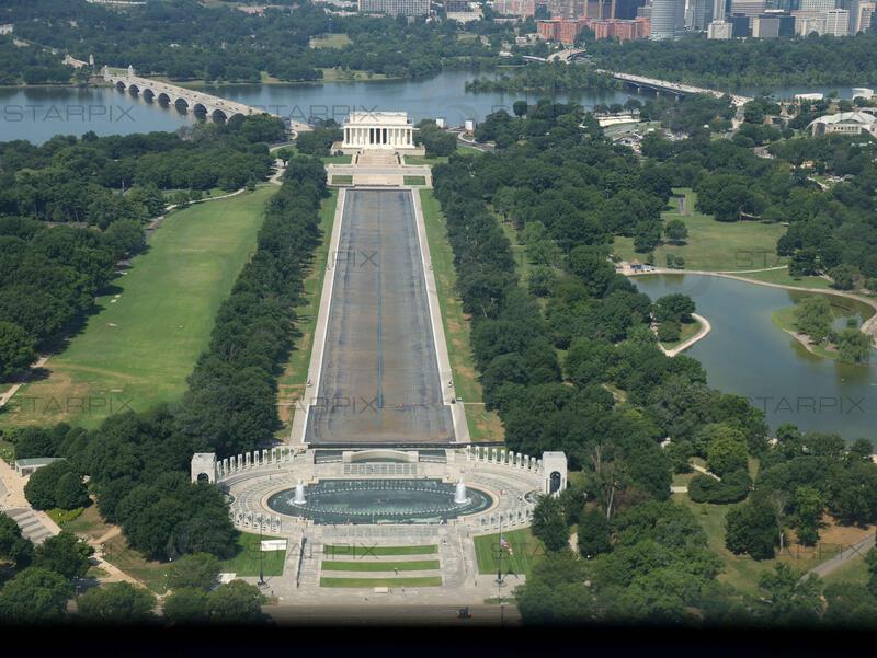 Workers complete draining the Lincoln Memorial Reflecting Pool