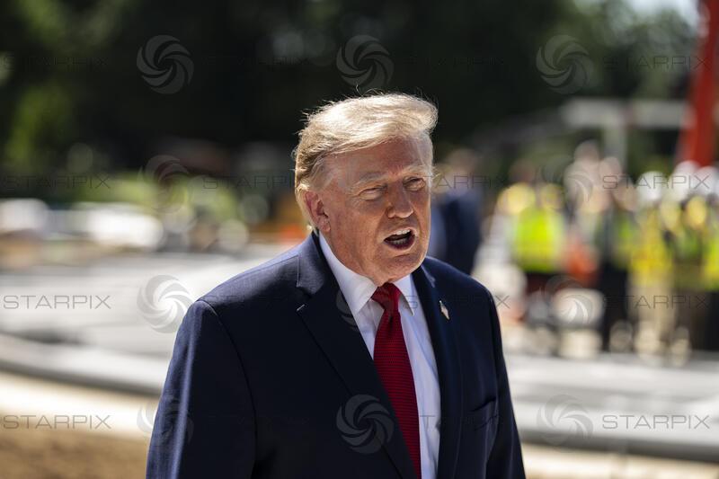 US President Trump Tours White House helipad construction