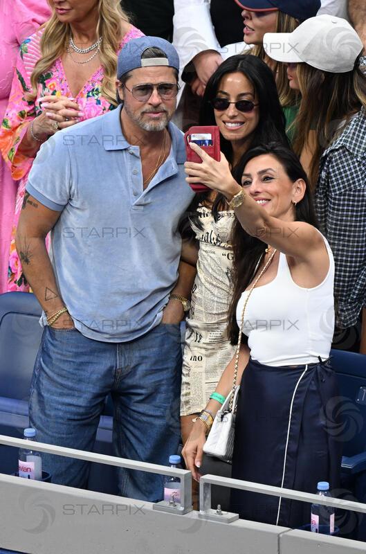 Brad Pitt and Ines de Ramon At the 2026 U.S. Open Tennis Women’s Final