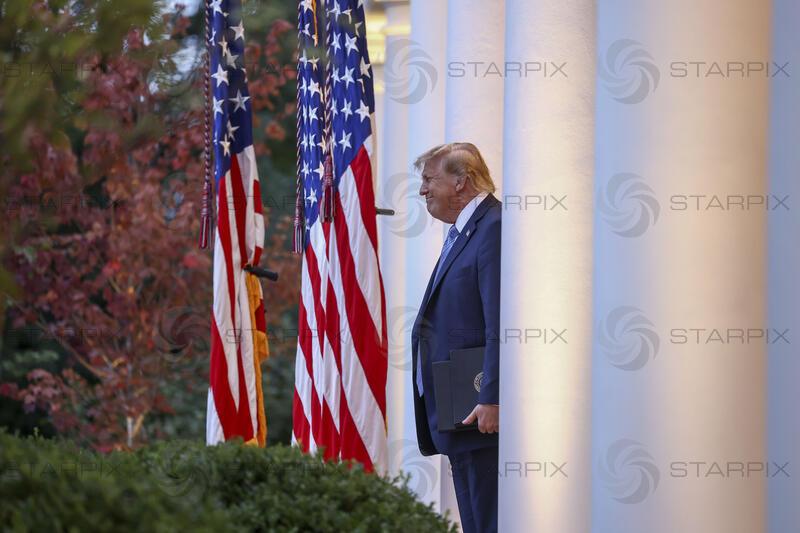 US President Trump speaks to hunters and fisherman in the Rose Garden