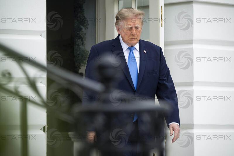 US President Donald J. Trump departs from the White House